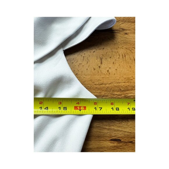 Shelby Palmer Cold Shoulder Jumpsuit Romper Flowy Pants Built In Shorts White SM - Picture 7 of 10